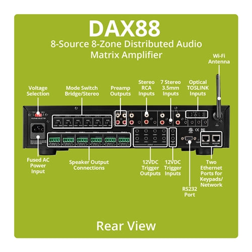 Dayton Audio DAX88. Amplificador de 8 Zonas