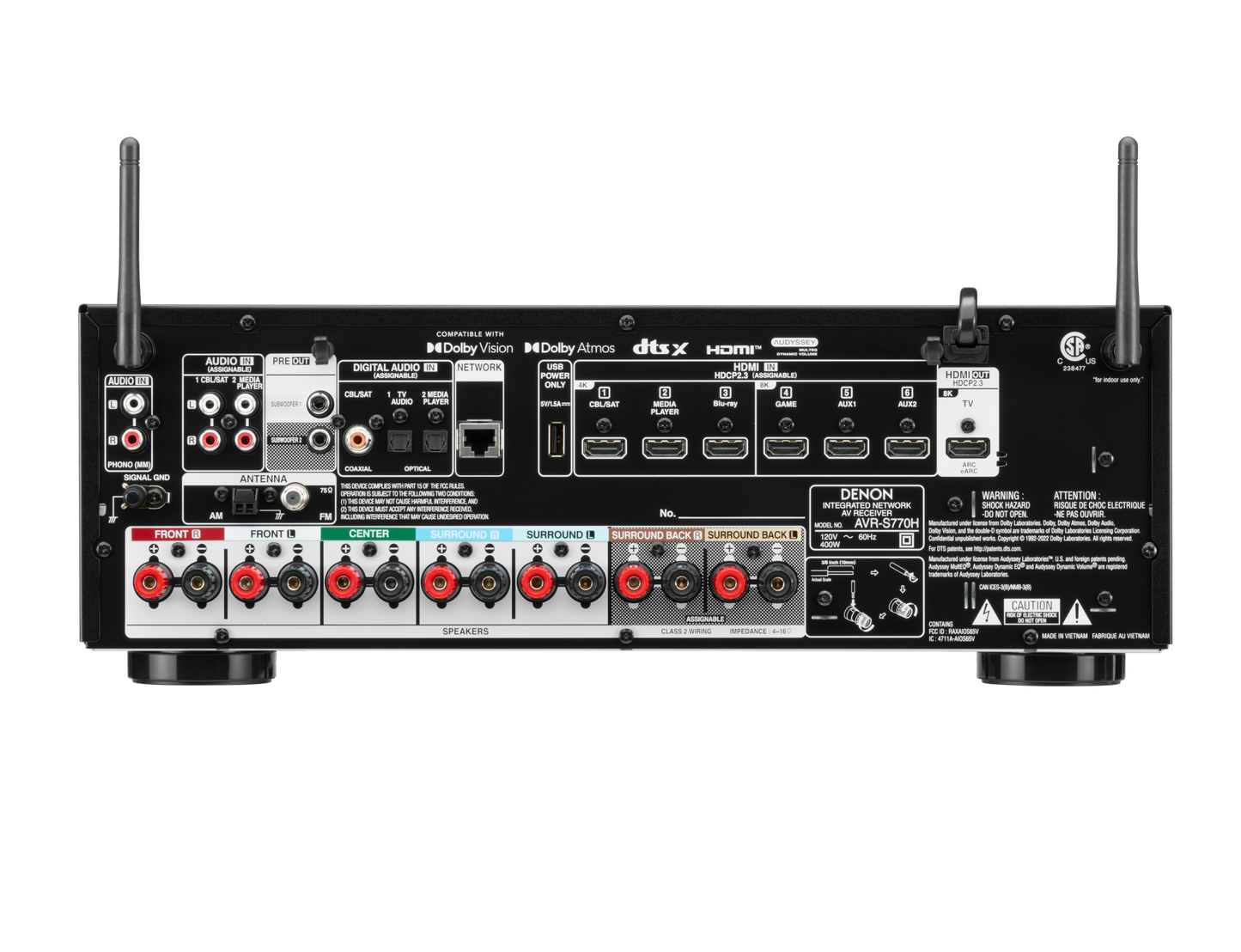 Denon AVR-S770H. Receptor 7.2 Canales 75W x 7