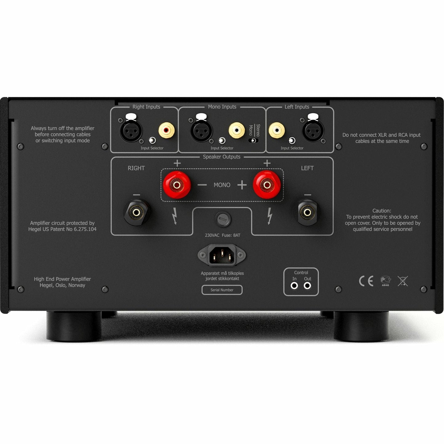 Hegel H30A. Amplificador Dual Mono 1100 Watts x 1 / 350 Watts x 2