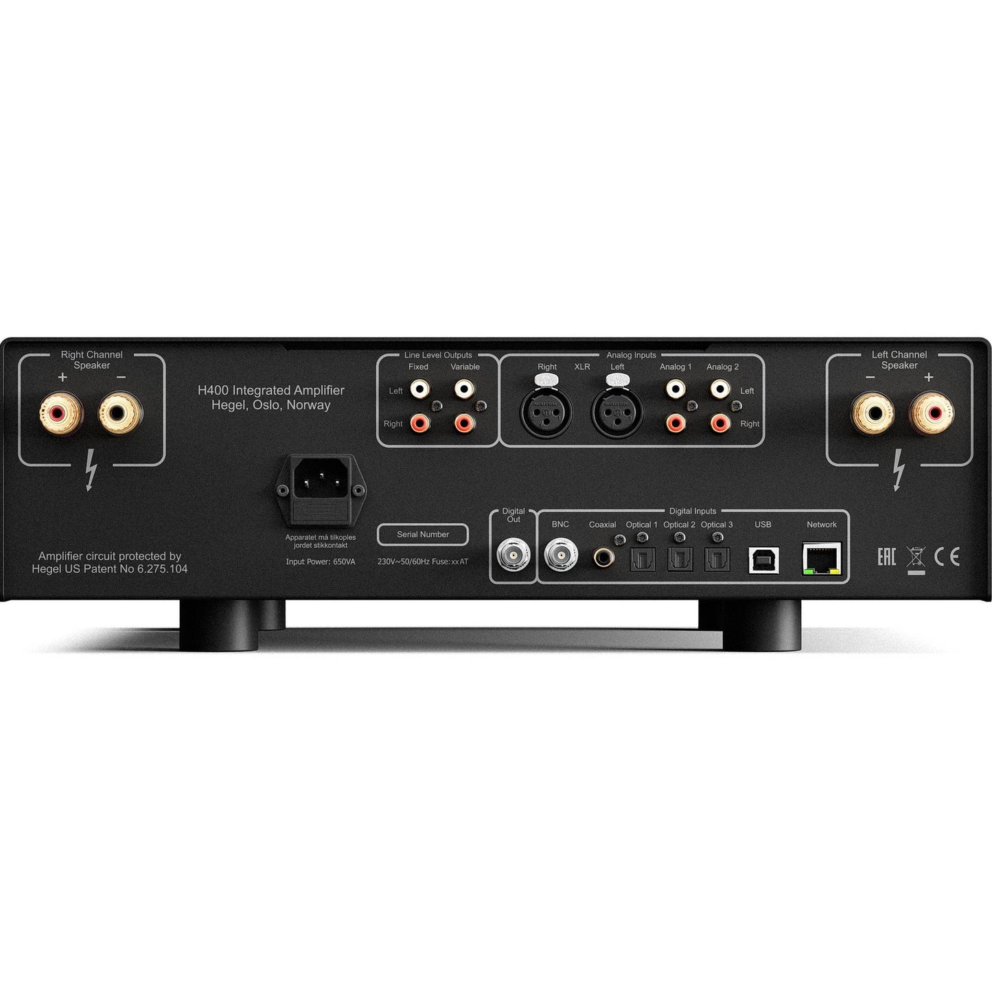 Hegel H400. Amplificador Integrado con Streaming 250 Watts x 2