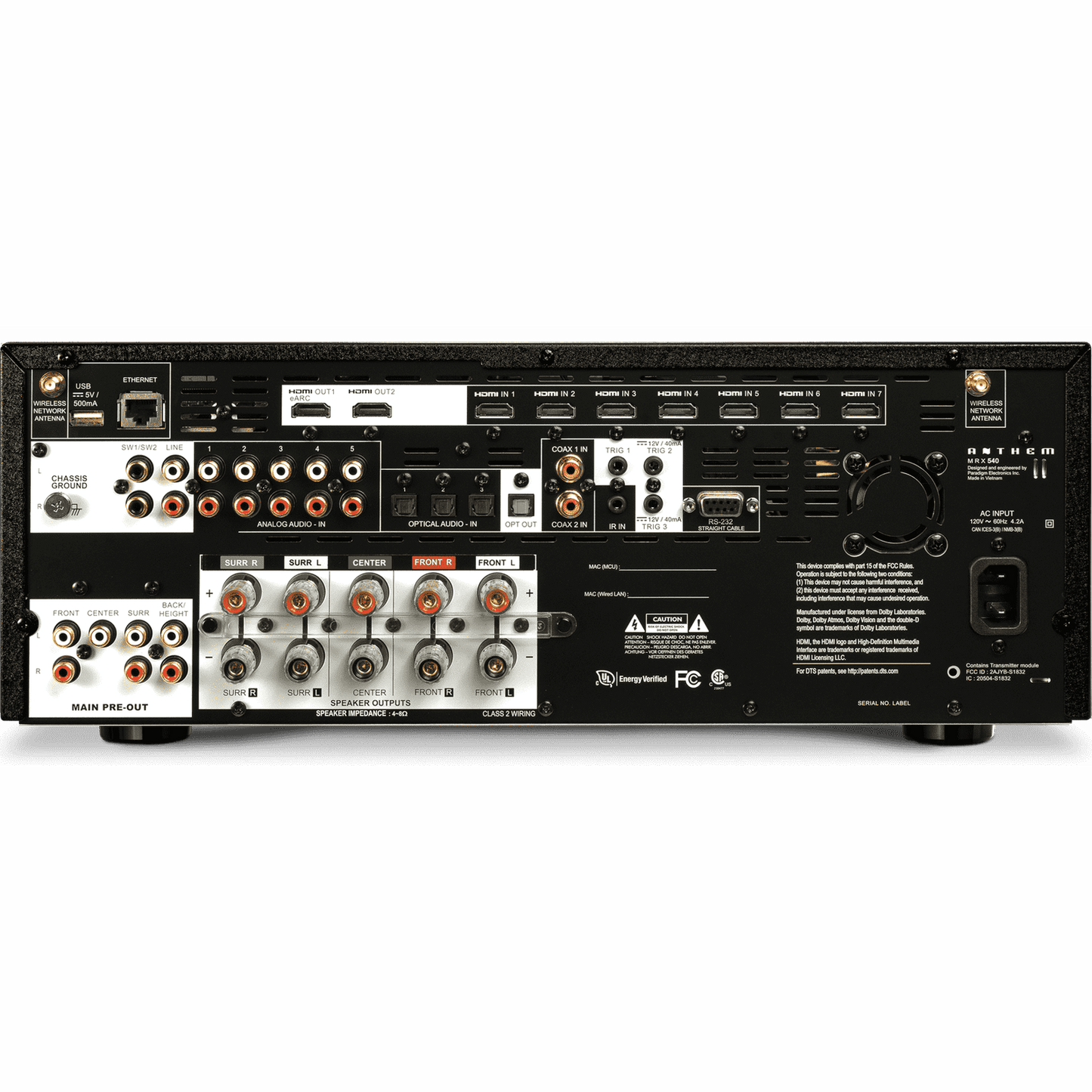 Anthem MRX 540 8K. Receptor A/V 5 Canales, 140 Watts x Canal