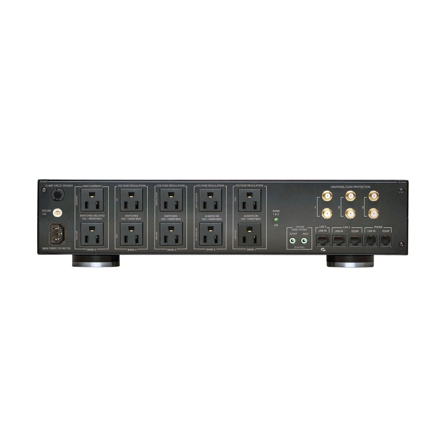 Panamax M5400-PM. Gestión de energía con regulación de voltaje, 11 tomacorrientes