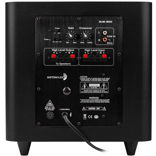 Dayton Audio SUB-800. Subwoofer Activo 8 80W – Mundo HiFi