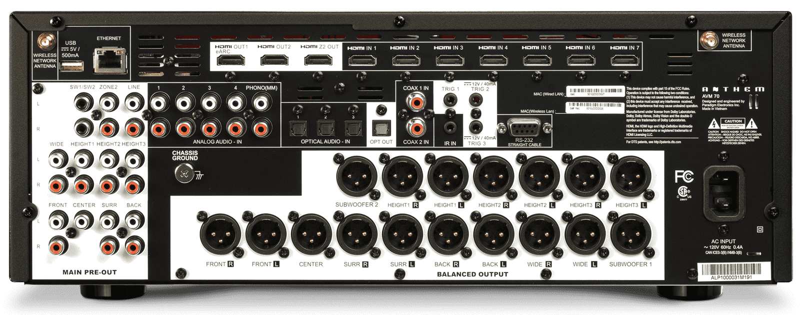 Anthem AVM 70 8K. Procesador A/V 8K de 15.2 Canales