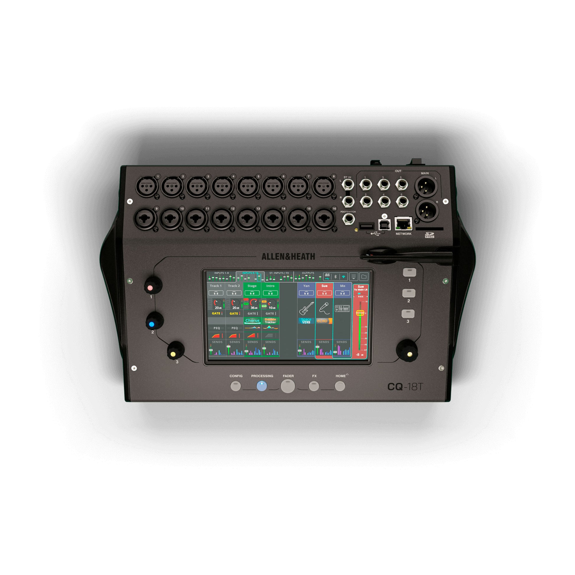 Allen & Heath CQ-18T. Mezcladora Digital Portátil 18 Entradas con Pantalla Táctil y Efectos