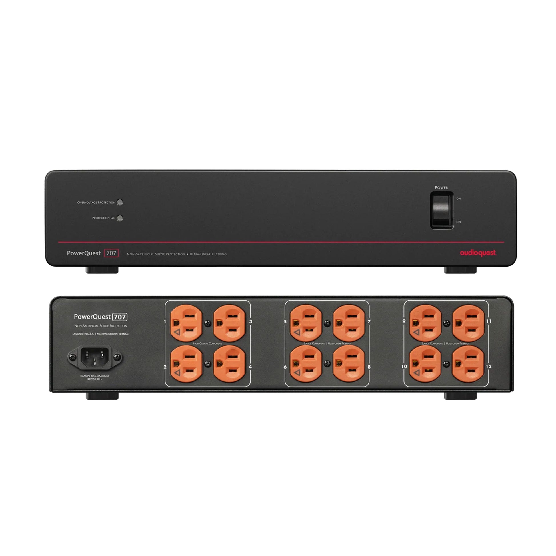 AudioQuest PowerQuest 707. Protector de Voltaje y Filtro de Ruido Premium con 12 Salidas