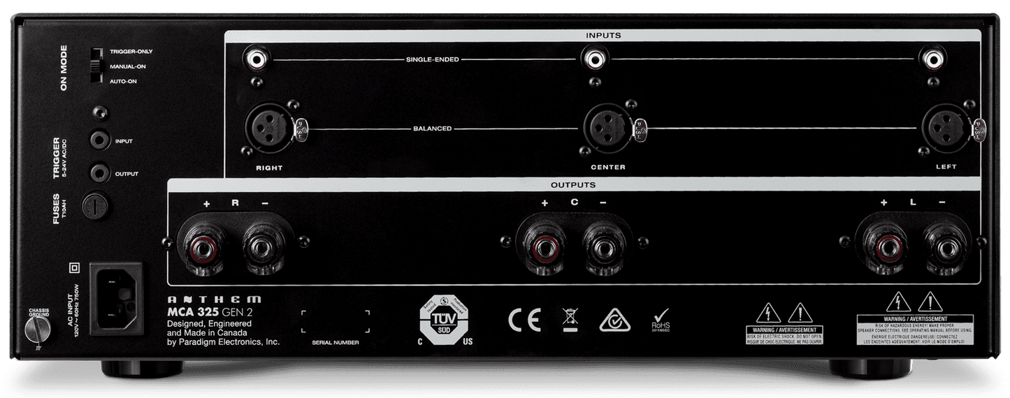 Anthem MCA 325 Gen 2. Amplificador 3 Canales, 225 Watts x 3