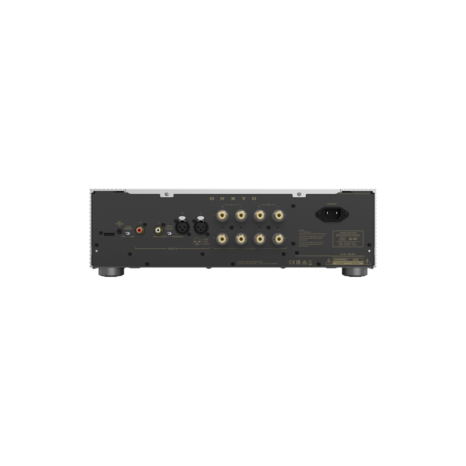 Onkyo Icon M-80. Amplificador Estéreo Class AB 130W con Entradas XLR/RCA, VU Meters y Circuitería DIDRC