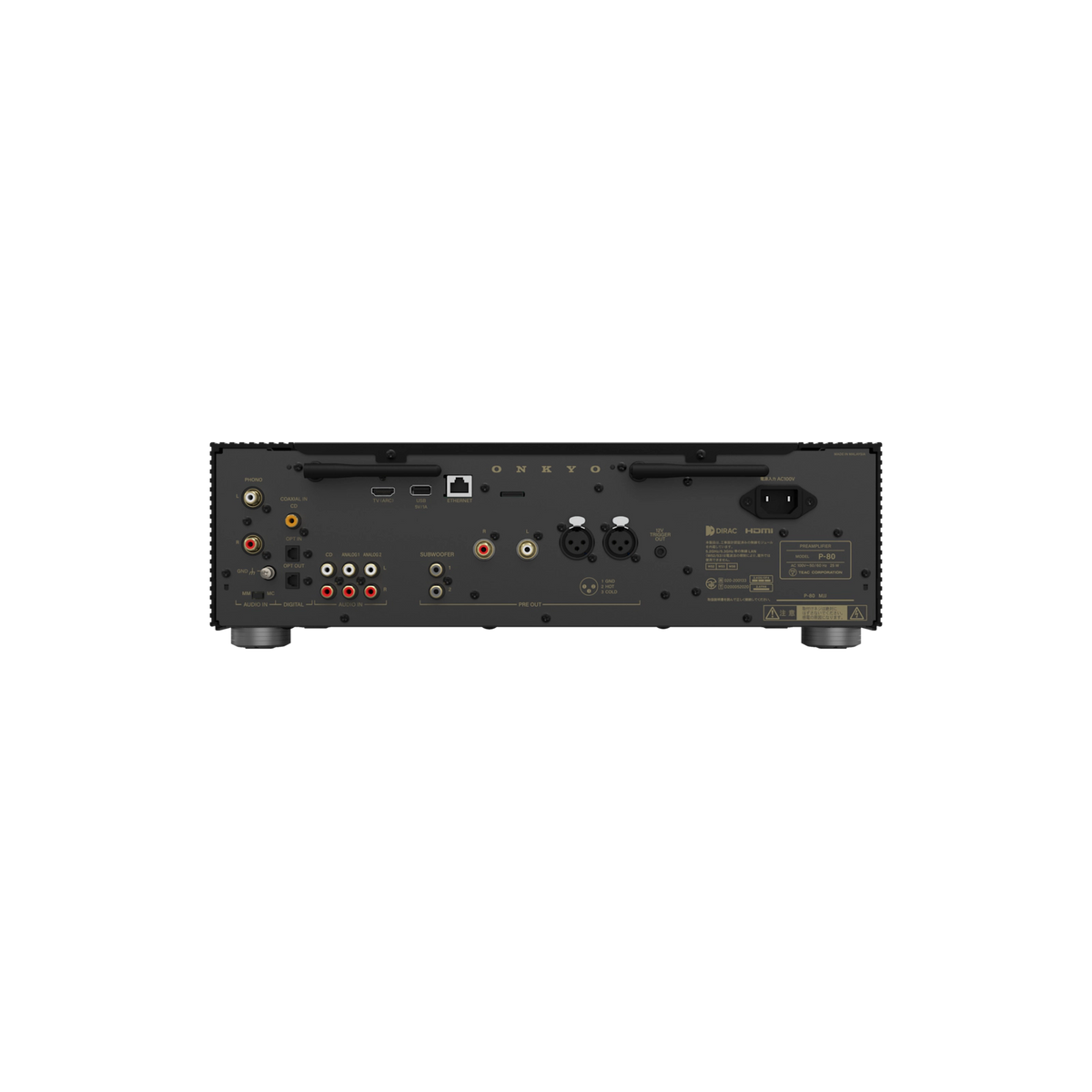 Onkyo Icon P-80. Preamplificador de Red 2.2 Canales con Dirac Live, HDMI ARC, Phono MM/MC y Salidas XLR