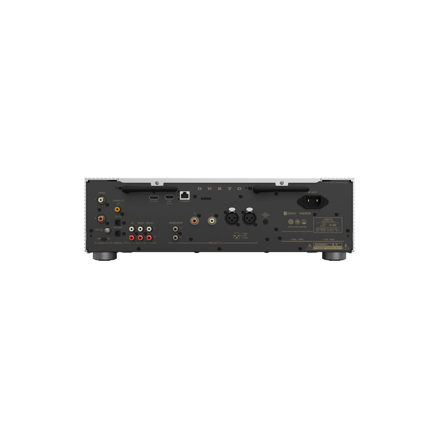 Onkyo Icon P-80. Preamplificador de Red 2.2 Canales con Dirac Live, HDMI ARC, Phono MM/MC y Salidas XLR