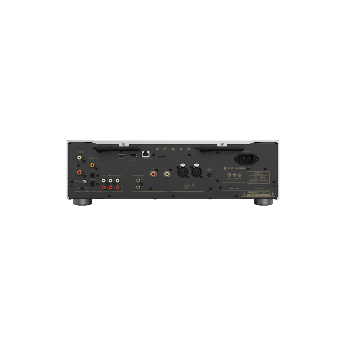 Onkyo Icon P-80. Preamplificador de Red 2.2 Canales con Dirac Live, HDMI ARC, Phono MM/MC y Salidas XLR