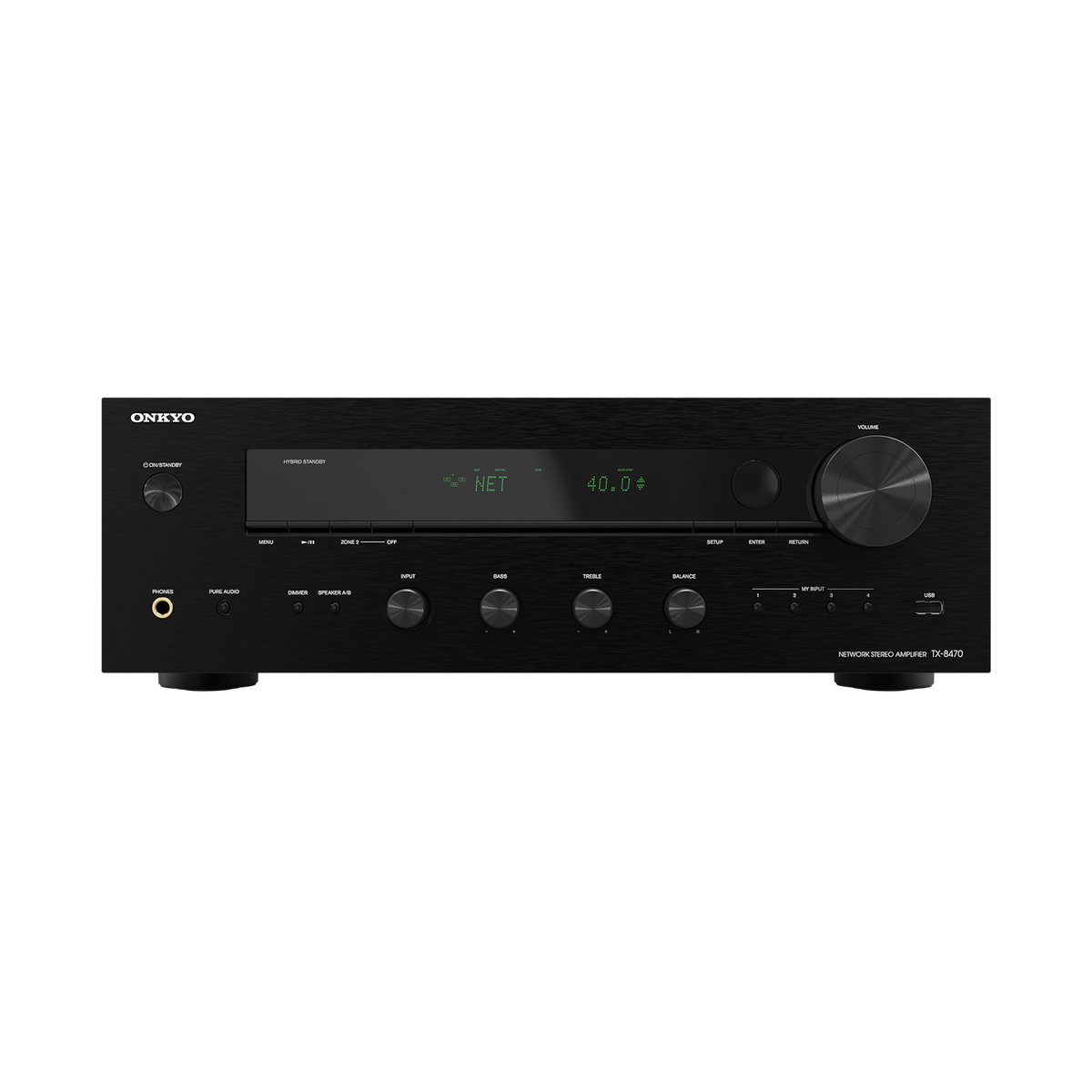 Onkyo TX-8470. Receptor Estéreo de Red Class G 110W con DAC AKM 32-bit/768kHz, HDMI 8K ARC y Phono MM/MC