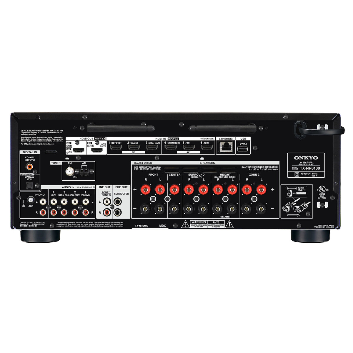 Onkyo TX-NR6100. Receptor AV 7.2 Canales 100W con THX Select, AccuEQ, HDMI 2.1 8K y Phono MM