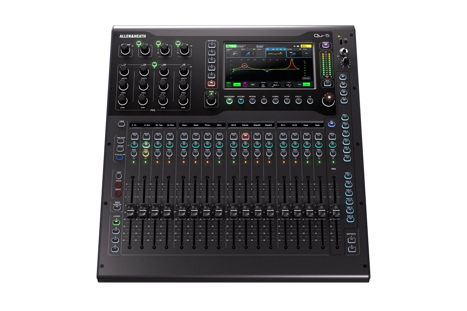 Allen & Heath Qu-5. Mezcladora Digital Compacta 17 Faders con USB Multitrack