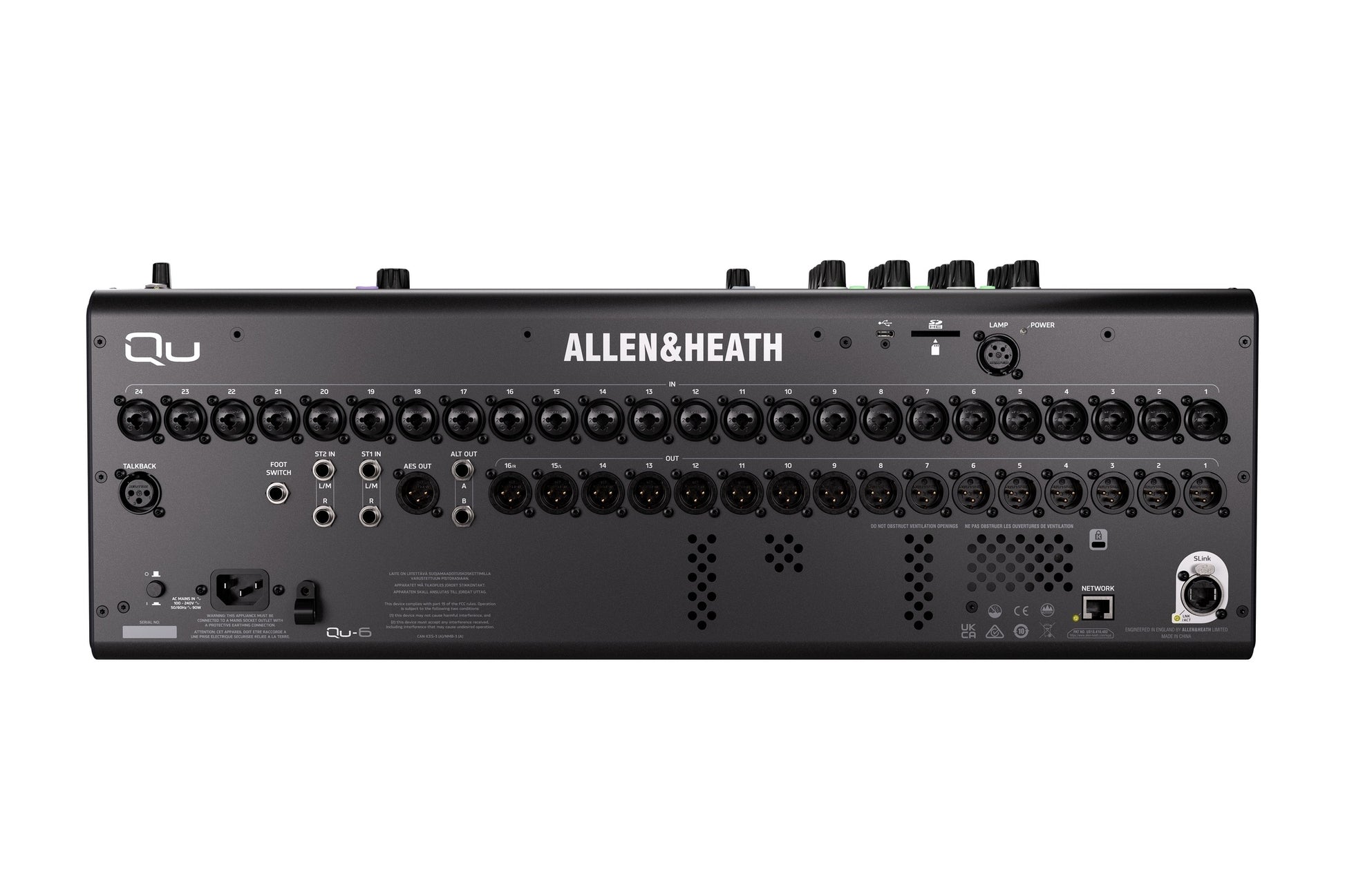 Allen & Heath Qu-6. Mezcladora Digital 25 Faders con USB Multitrack
