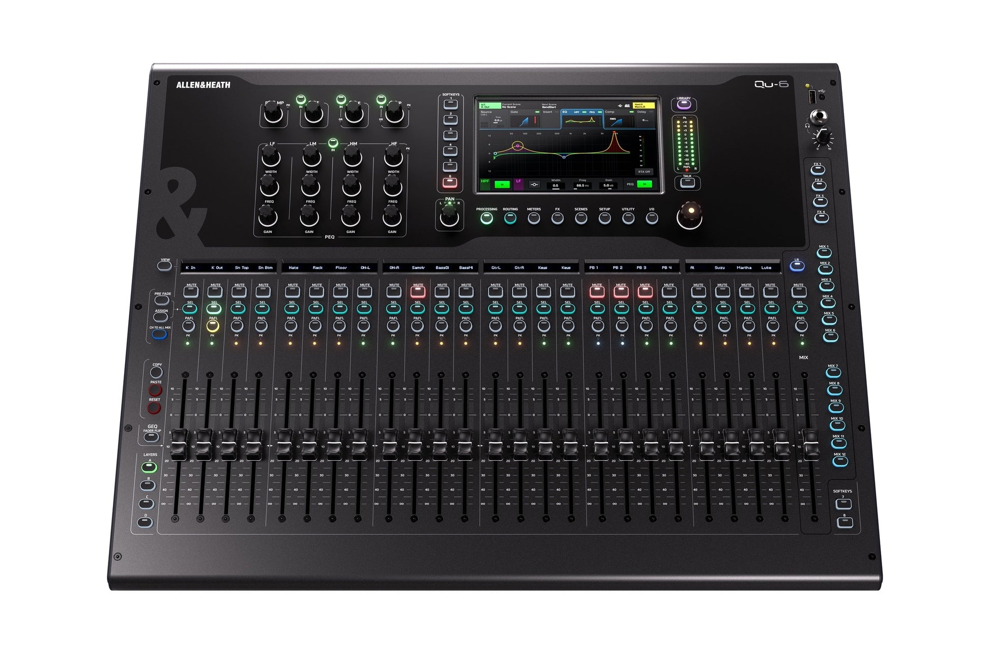 Allen & Heath Qu-6. Mezcladora Digital 25 Faders con USB Multitrack