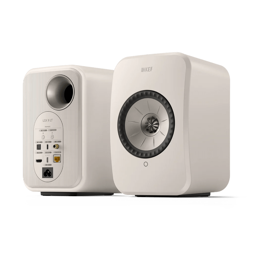 KEF LSX II LT. Sistema de Bocinas Activas Inalámbricas Uni-Q 100W con HDMI ARC, Streaming Hi-Res y App KEF Connect