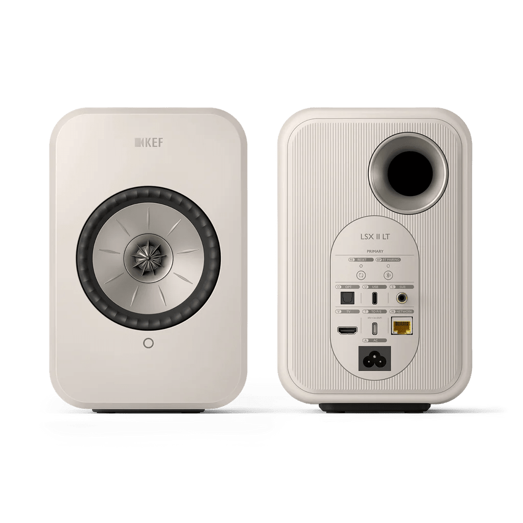 KEF LSX II LT. Sistema de Bocinas Activas Inalámbricas Uni-Q 100W con HDMI ARC, Streaming Hi-Res y App KEF Connect