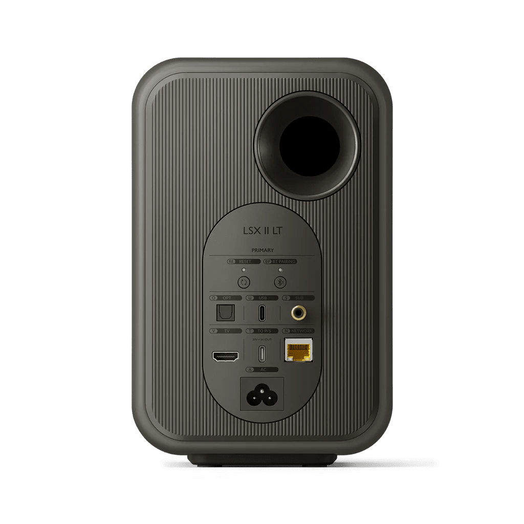 KEF LSX II LT. Sistema de Bocinas Activas Inalámbricas Uni-Q 100W con HDMI ARC, Streaming Hi-Res y App KEF Connect