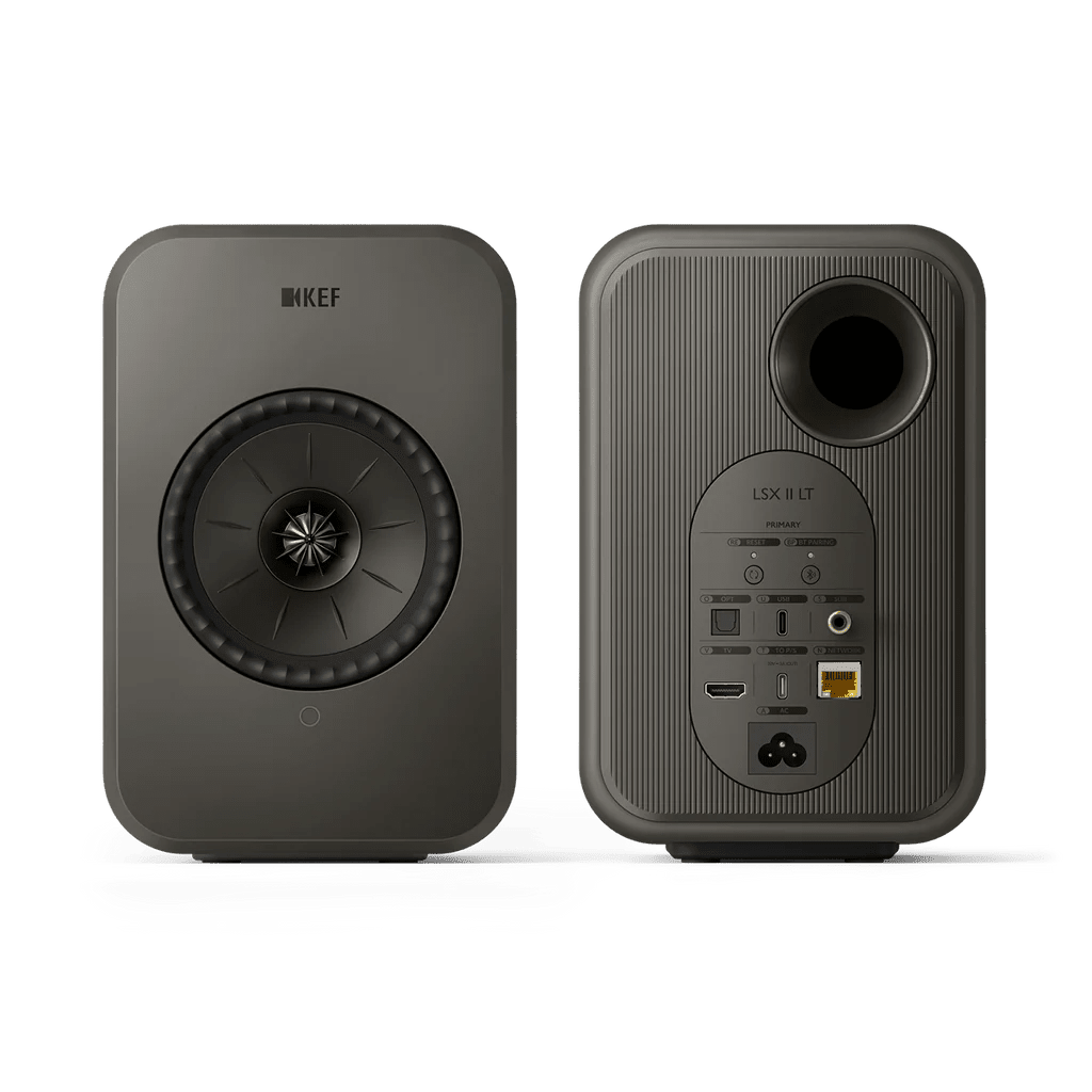 KEF LSX II LT. Sistema de Bocinas Activas Inalámbricas Uni-Q 100W con HDMI ARC, Streaming Hi-Res y App KEF Connect