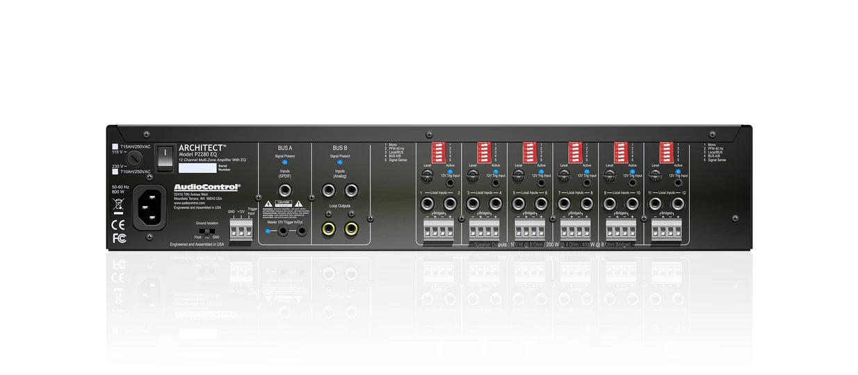 AudioControl Architect P2280-EQ. Amplificador Multizona 100 Watts x 12